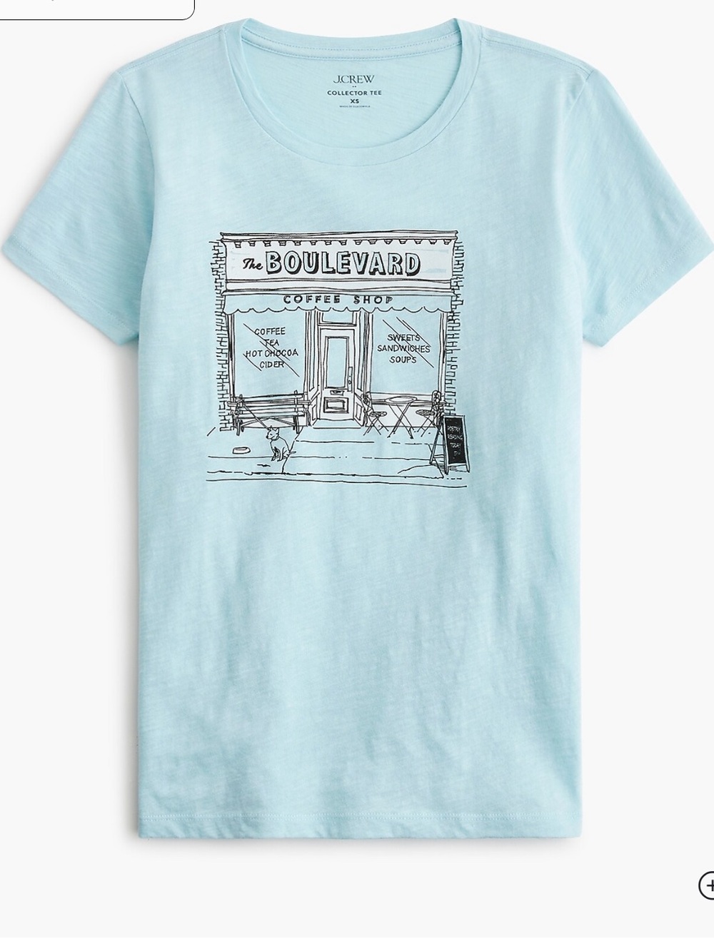 J. Crew Coffee Shop Graphic Tee Women XXL Blue